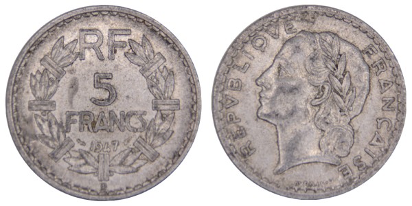 Франция, 5 франков 1947 год