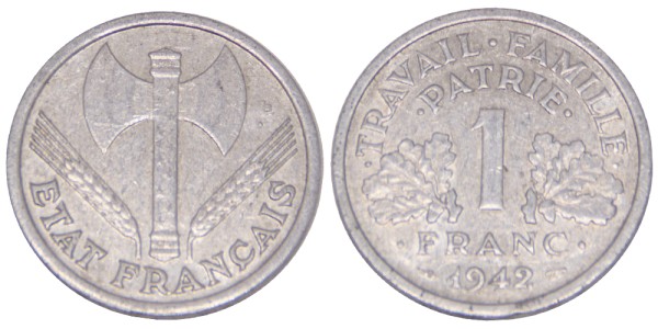 Франция, 1 франк 1942 год