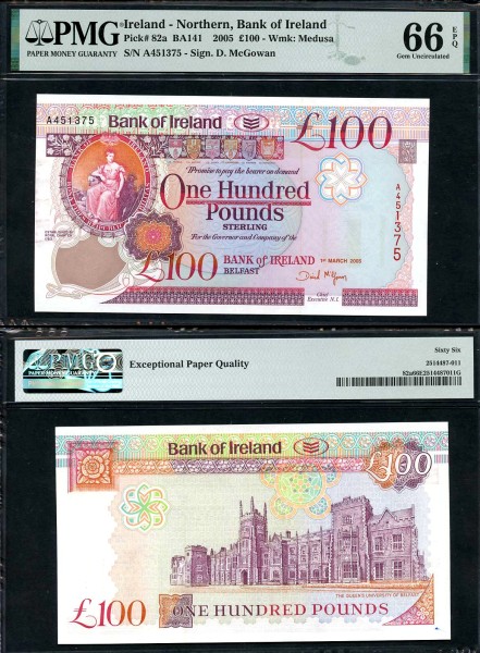 Северная Ирландия 100 фунтов 2005 (UNC Pick 82a)