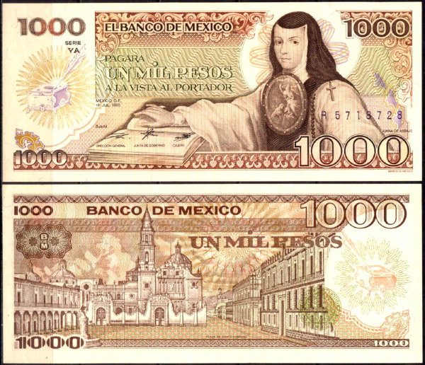 Мексика 1000 песо 1985 (UNC Pick 85)