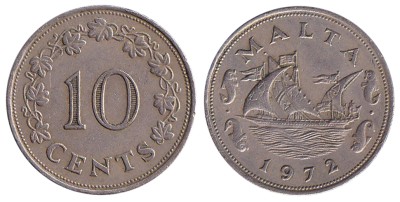 Мальта, 10 центов 1972 год