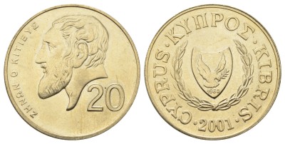 Кипр, 20 центов 2001 год