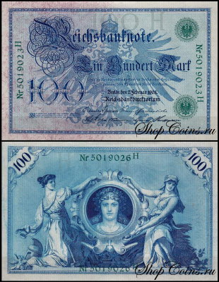 Германия 100 марок 1908 UNC P.34