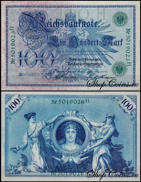 Германия 100 марок 1908 UNC P.34