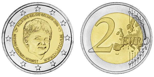 Бельгия, 2 евро 2016 год, Европейский центр по делам пропавших детей