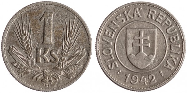 Словакия, 1 крона 1942 год, XF