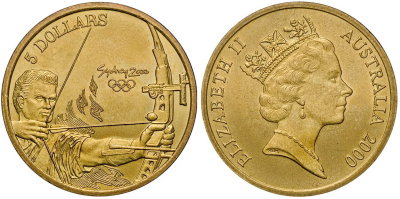 Австралия, 5 долларов 2000 год, XXVII Олимпийские игры в Сиднее, Стрельба из лука