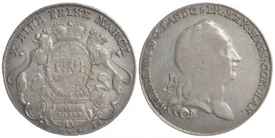 Ганау-Мюнценберг (Hanau-Münzenberg) 1 талер 1778 Вильгельм IX
