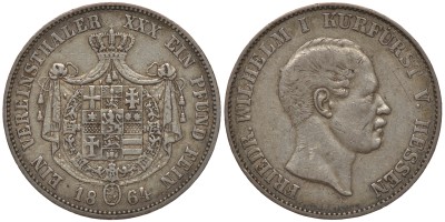 Гессен-Кассель 1 талер 1864 Фридрих Вильгельм (1847-1866) 