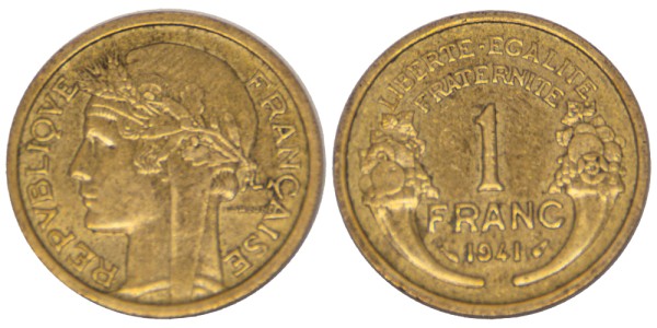 Франция, 1 франк 1941 год