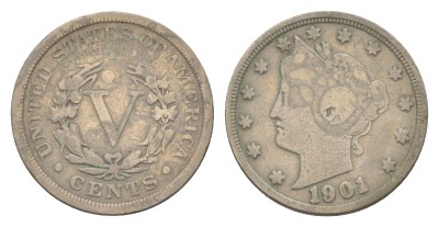 США, 5 центов 1901 год
