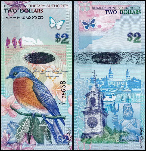 Бермудские острова 2 доллара 2009 (UNC Pick 57)