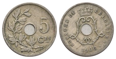 Бельгия, 5 сантимов 1906 год