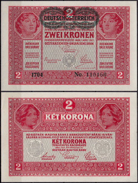 Австрия 2 кроны 1917 (1919) UNC P.50