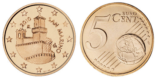 Сан Марино, 5 центов 2014 (UNC, медь)