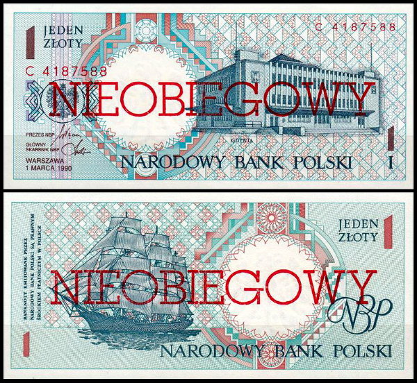 Польша 1 злотый 1990 (UNC Pick 164)