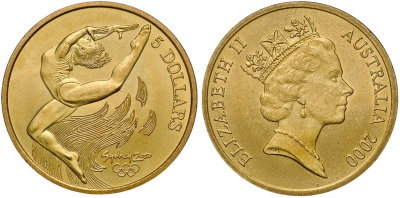 Австралия, 5 долларов 2000 год, XXVII Олимпийские игры в Сиднее, Гимнастика