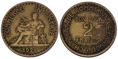 Франция, 2 франка 1921 год
