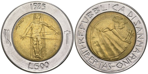 Сан Марино, 500 лир 1985 год