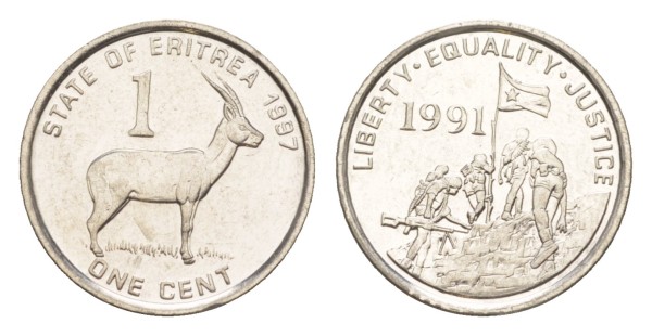 Эритрея, 1 цент 1991 год