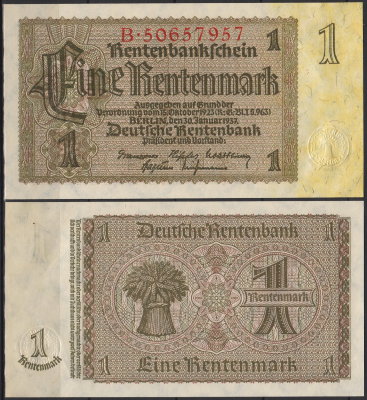 Германия 1 марка 1937 UNC P.173b