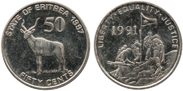 Эритрея, 50 центов 1997 год, UNC