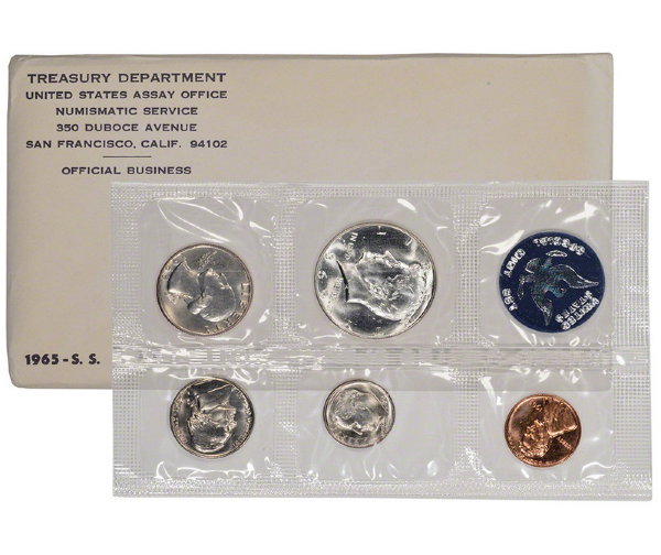 США, Годовой набор 1965 год, серебро