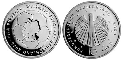 Германия, 10 евро 2003 ADFGJ (PROOF) Чемпионат Мира по футболу в Германии