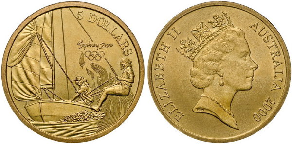 Австралия, 5 долларов 2000 год, XXVII Олимпийские игры в Сиднее, Парусный спорт