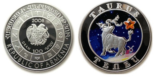 Армения 100 драм 2008 - Телец