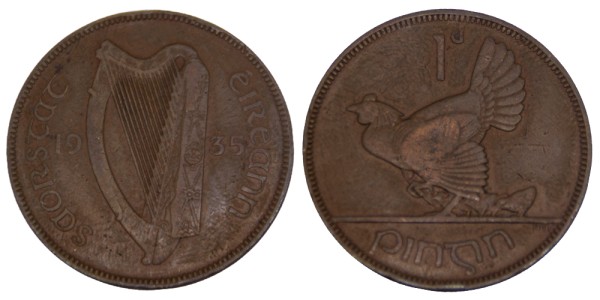 Ирландия, 1 пенни 1935 год