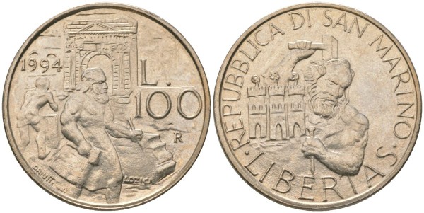 Сан Марино, 100 лир 1994 год