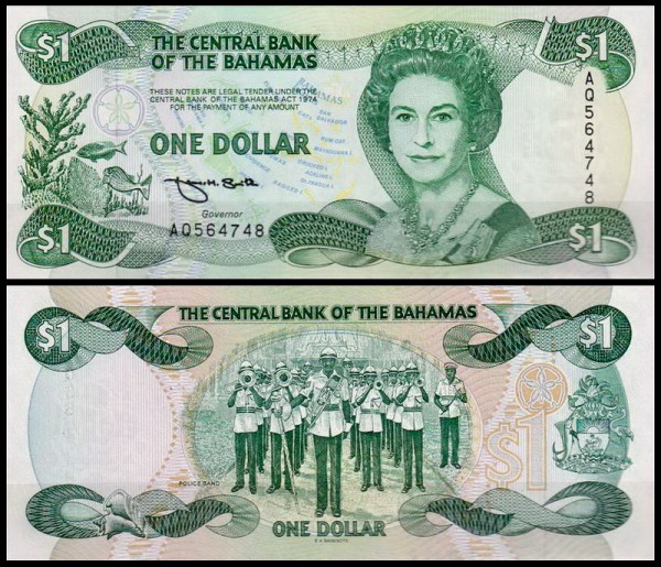 Багамские острова 1 доллар 1992 (UNC Pick 51) F.H.Smith
