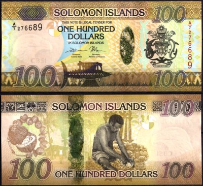 Соломоновы острова 100 долларов 2015 (UNC Pick 36)
