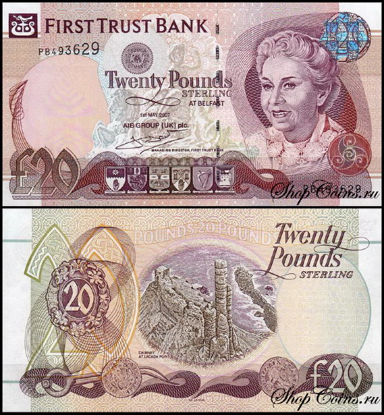 Ирландия 20 фунтов 2007 (UNC Pick 137b)