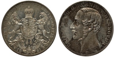 Ганновер 1 талер 1861 В, Георг V (1851-1866)