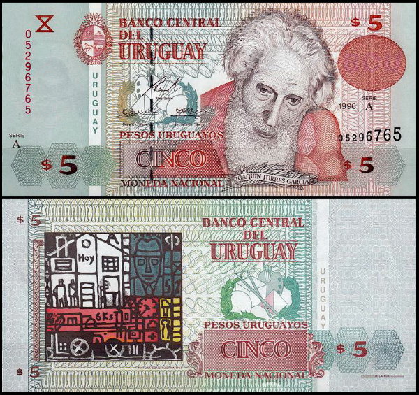 Уругвай 5 песо 1998 (UNC Pick 80)