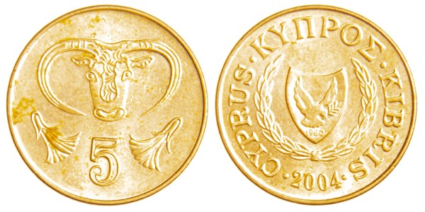 Кипр, 5 центов 2004 год