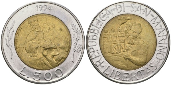 Сан Марино, 500 лир 1994 год