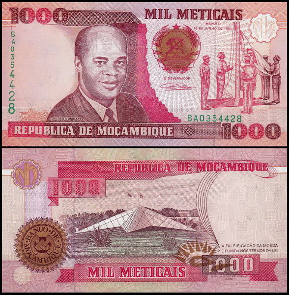Мозамбик 1000 метикал 1991 (UNC Pick 135)